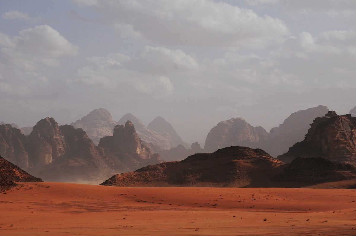 Red desert canyons of the twin star system